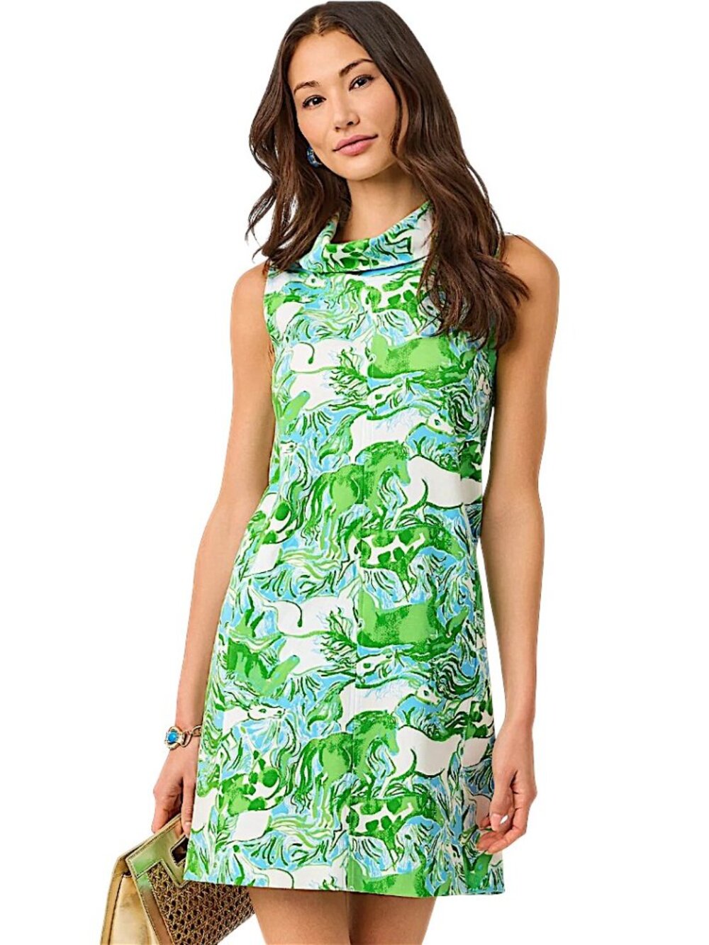Lilly Pulitzer Payson Shift Dress in Capri Blue/Galloping Gals NWT - Size Small